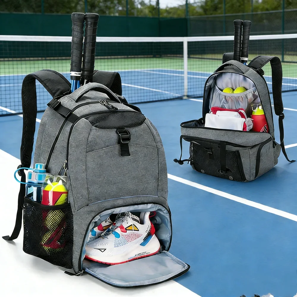 

Сумка для теннисных и бадминтонных ракеток, спортивный рюкзак большой вместимости с отделением для мокрых и сухих вещей, сумка для обуви, для тренировок и соревнований, сумка для ракеток для паддл-тенниса