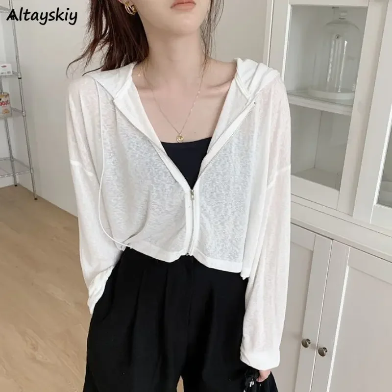 

Sun-proof Jackets Women Loose Fashion Summer Basic Thin Korean Style Ulzzang Breathable Ins Casual Sweet Ladies Temperament Chic