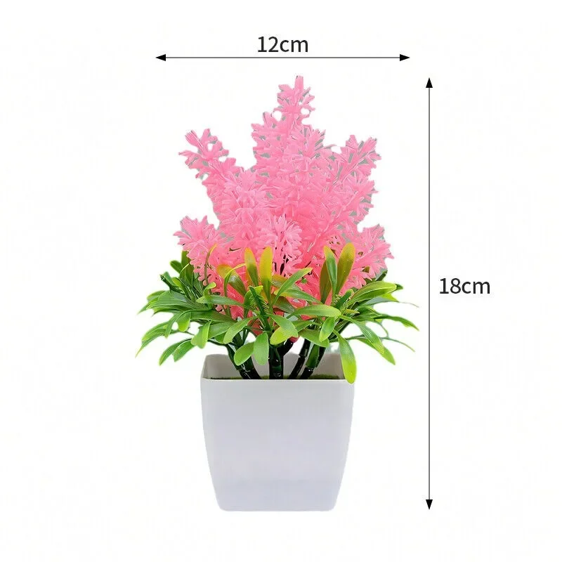 Artificial Potted Flowers Fake False Plant Lavender Home Interior In Pot Plants Decorations Garden Outdoor Ornaments