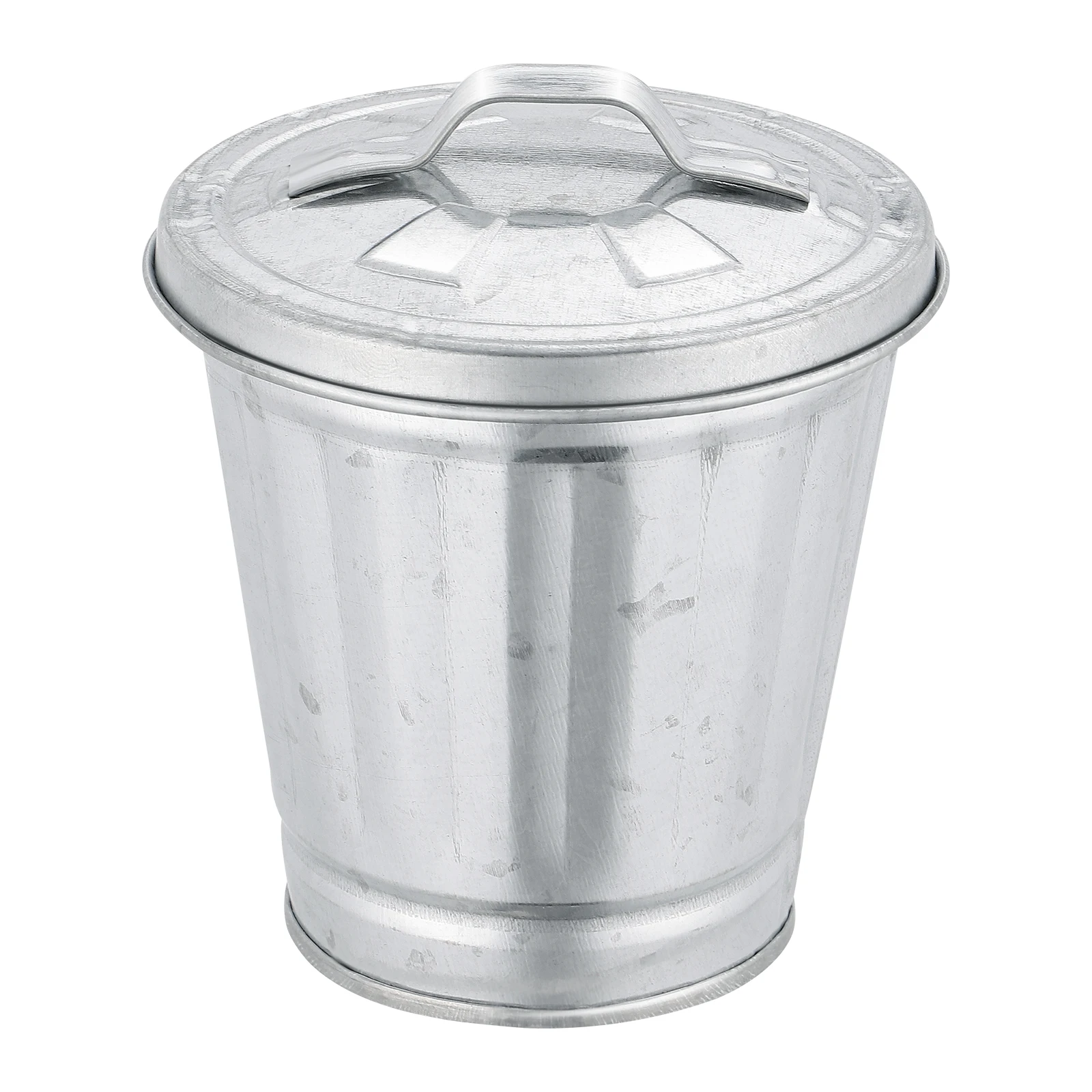 

Desktop Trash Can Waste Container Small Garbage Bin Metal Office Table Top Mini Recycling Flower Pot Durability Long Use Modern
