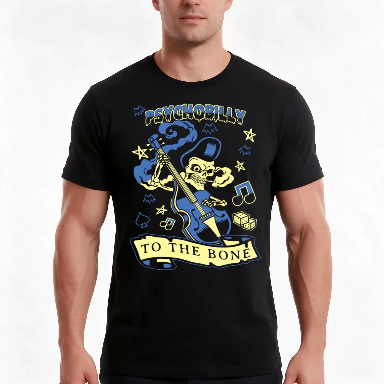 Psychobilly to the bone T - shirt T-Shirt Summer Casual Cotton Tee Oversized Streetwear Tops Vintage Graphic Print