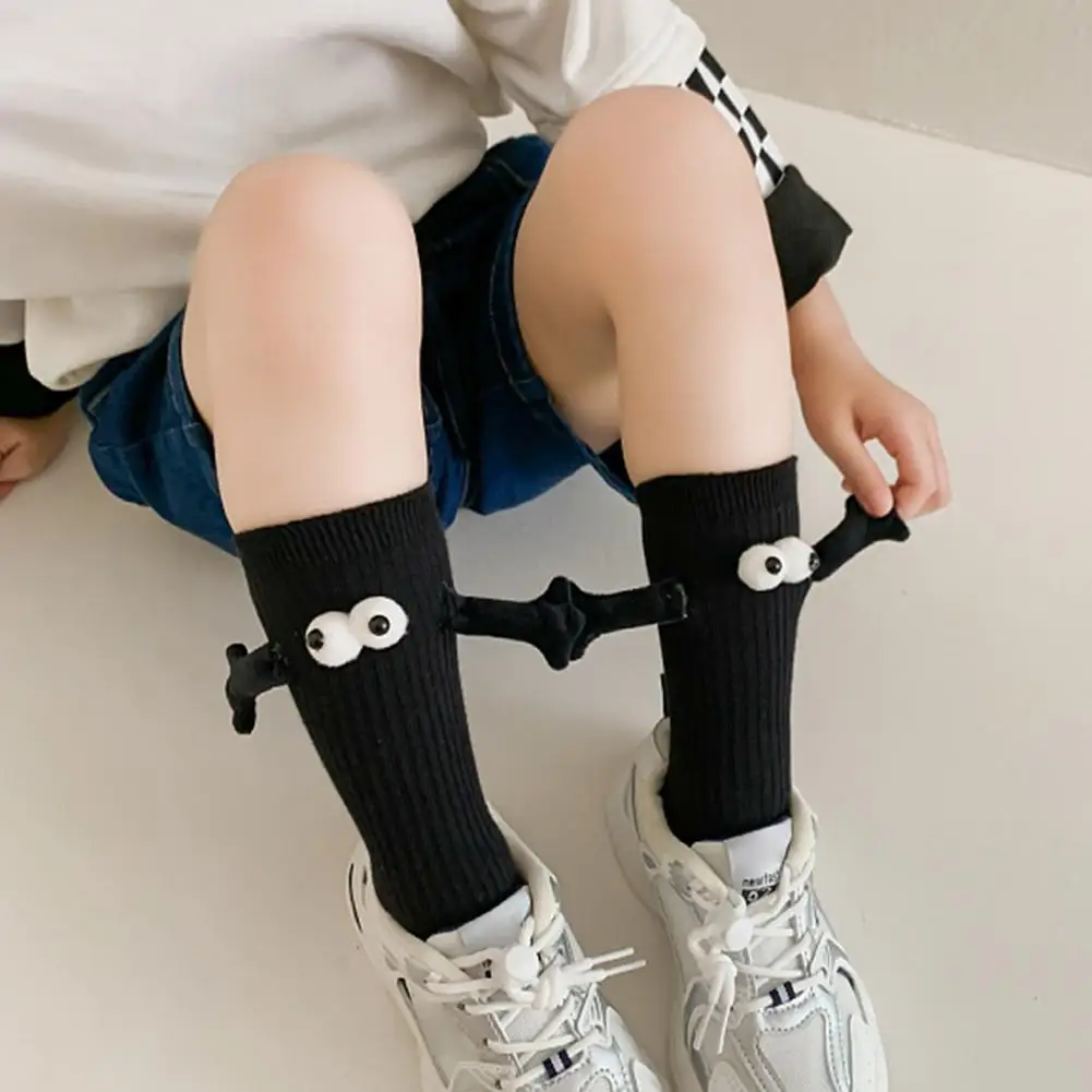 1 Pair Kids Hand In Hand Sock Cute Socks Children Lovely Summer Cute Short Socks Fashion Solid Color Magnetic Kids Couple Socks