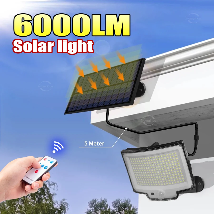 

Newest 6000LM Outdoor LED Solar Light Super Powerful Solar Lamp 104/192/315 LED Waterproof Wall Garden Light Sensor Street Lamps