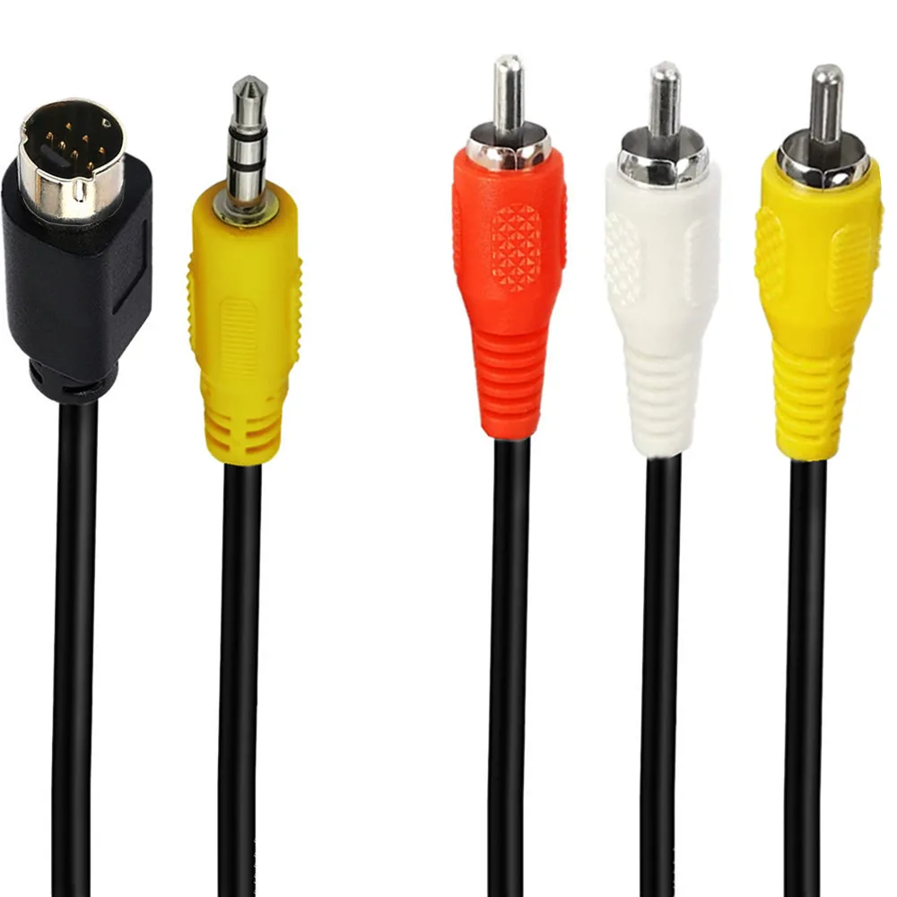 

S-video Gold-Plated S Terminal 4P+3.5mm Audio Composite Video/RCA Left/Right Audio Connection Cable 1.8 Meters