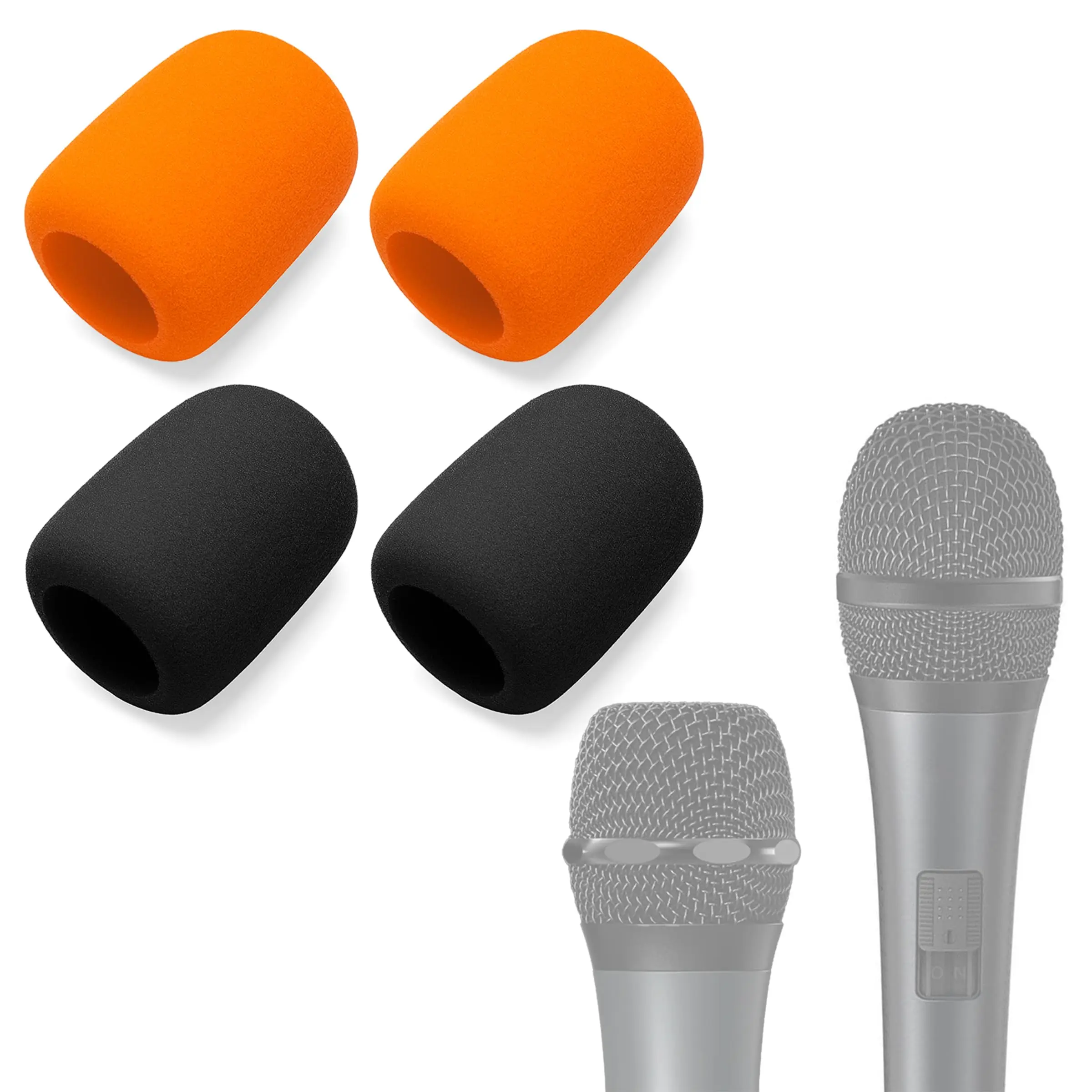 4 Pcs Mic Cover For FIFINE Karaoke,UHF Dual Channel Wireless Handheld Microphone,MAONO USB/XLR Podcast Dynamic Microphone HD300T