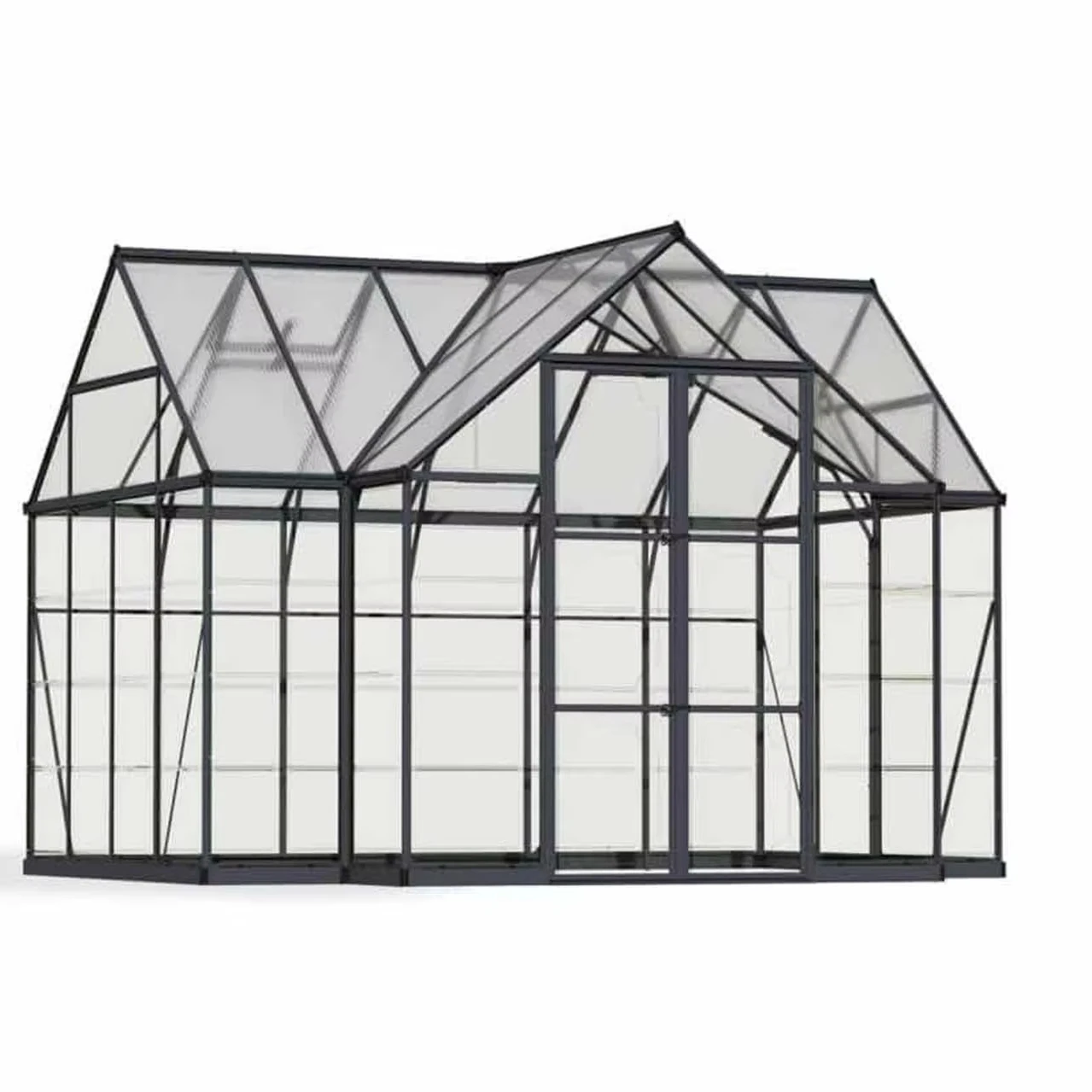 Modular Greenhouse Kit Aluminium Alloy Polycarbonate Green House Commercial Outdoor Plastic Shed