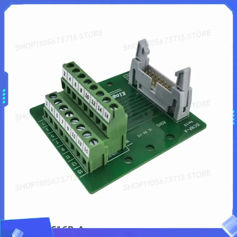 2pcs IDC16 IDC 16 Pin Male Connector to 16P Terminal Block Breakout Board Adapter PLC Relay Terminals DIN Rail Mounting