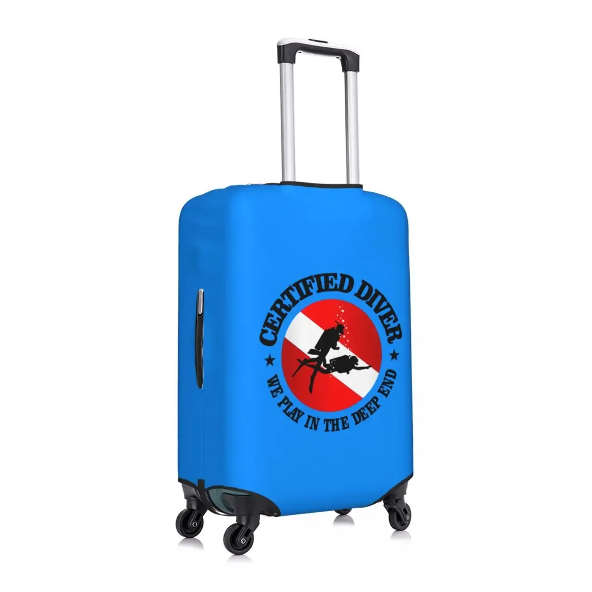 Custom Fashion Scuba Diving Certified Diver Luggage Cover Protector Dust Proof Travel Suitcase Covers