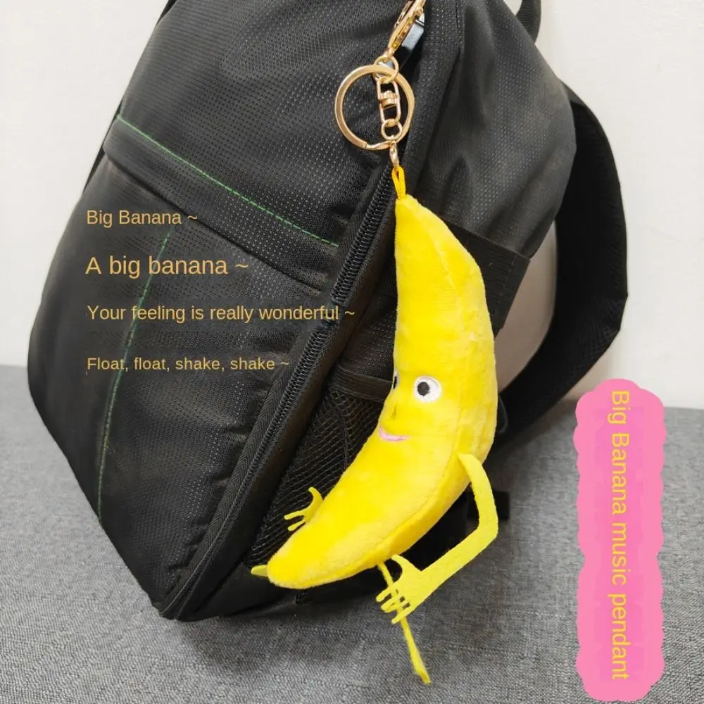 Banana Doll Big Banana Voice Keychain Magic Singing Plush Big Pineapple Doll with Music Silly Big Banana Bag Pendant