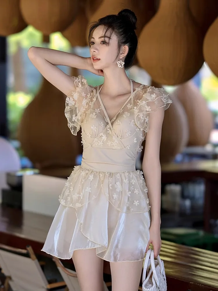 

2024 Tagkita Women's One-Piece Swimsuit Skirt Sle Beach Vaion Thermal Spa Sensation Slimming Concealing Casual Swimwear