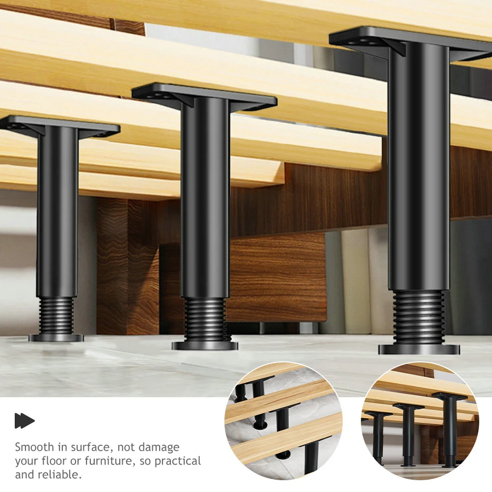 

4Pcs Bed Frame Support Legs Adjustable Height Center Support Legs Replacement Parts Strong Durable Easy Install