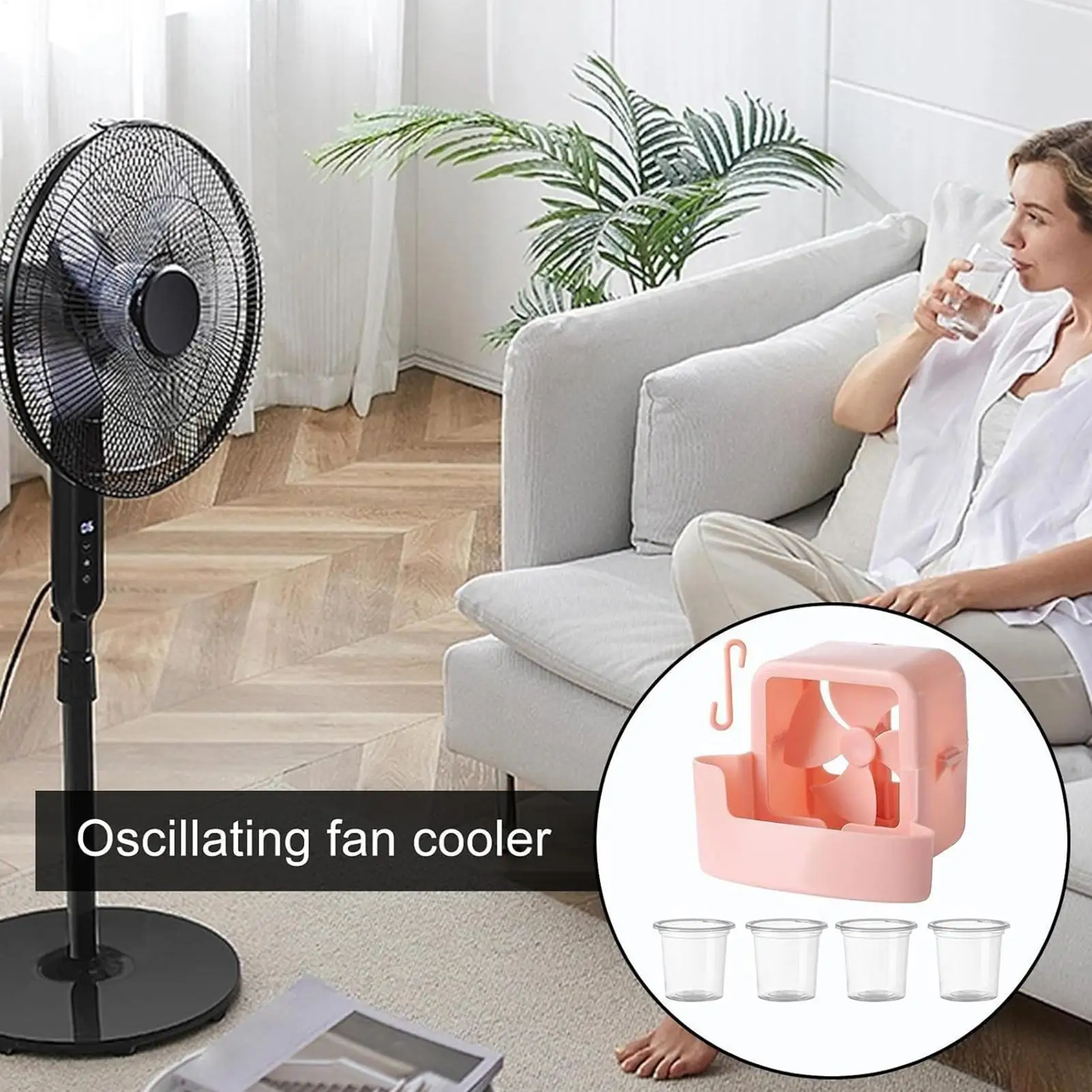 Portable Air Cooler for Summer Desk Clip-On Ice Cooling Fan, Outdoor Camping Essentials, Personal Evaporative Air Conditioner view 4
