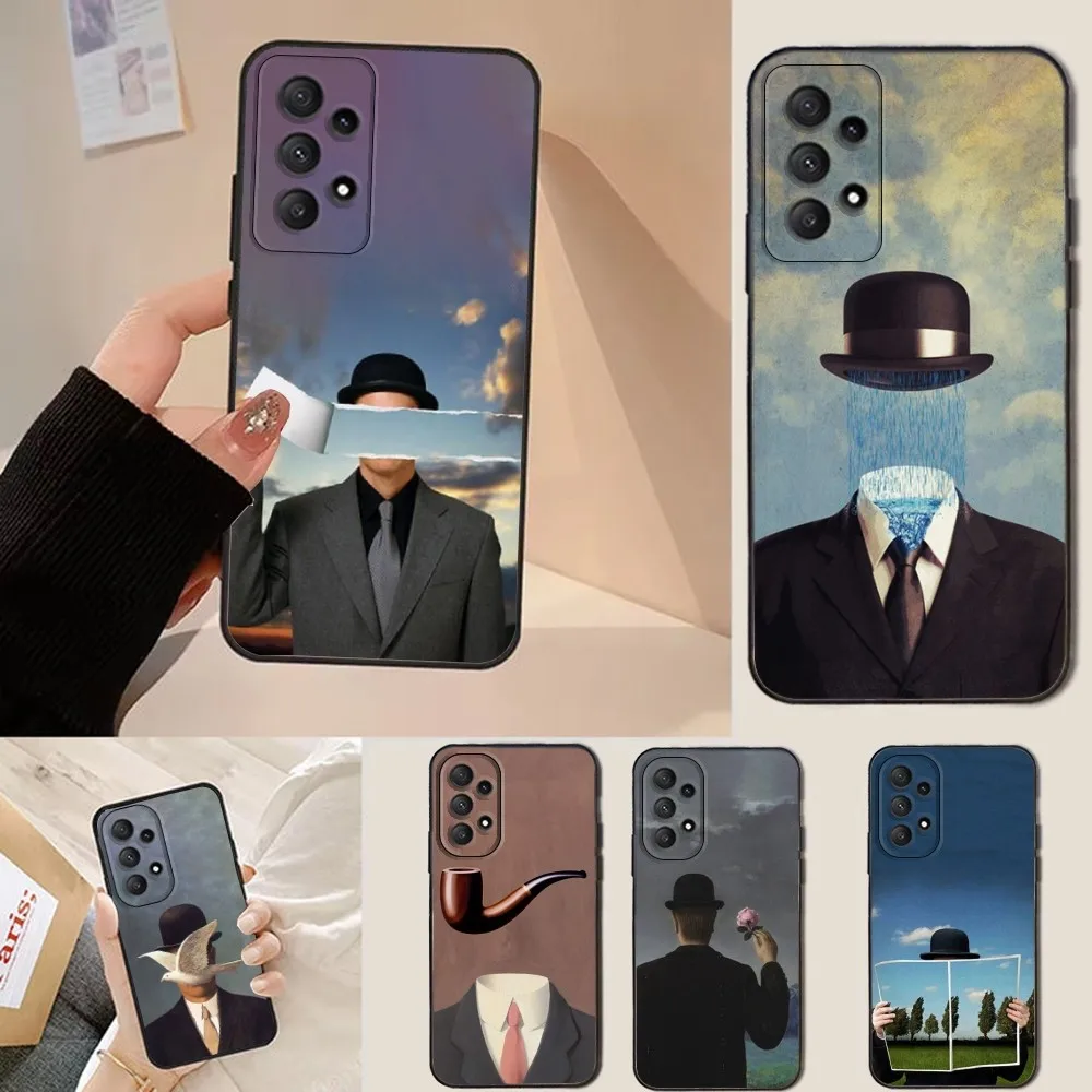 

Art R-Rene M-Magritte Phone Case For Samsung Galaxy A13,A21s,A22,A31,A32,A52,A53,A71,A80,Soft Black Shell