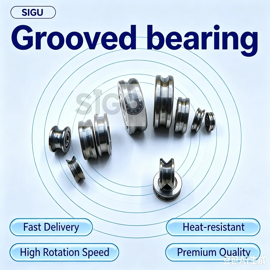 High Load Double Row U/V‑Groove Guide Roller Bearing 6203 6204