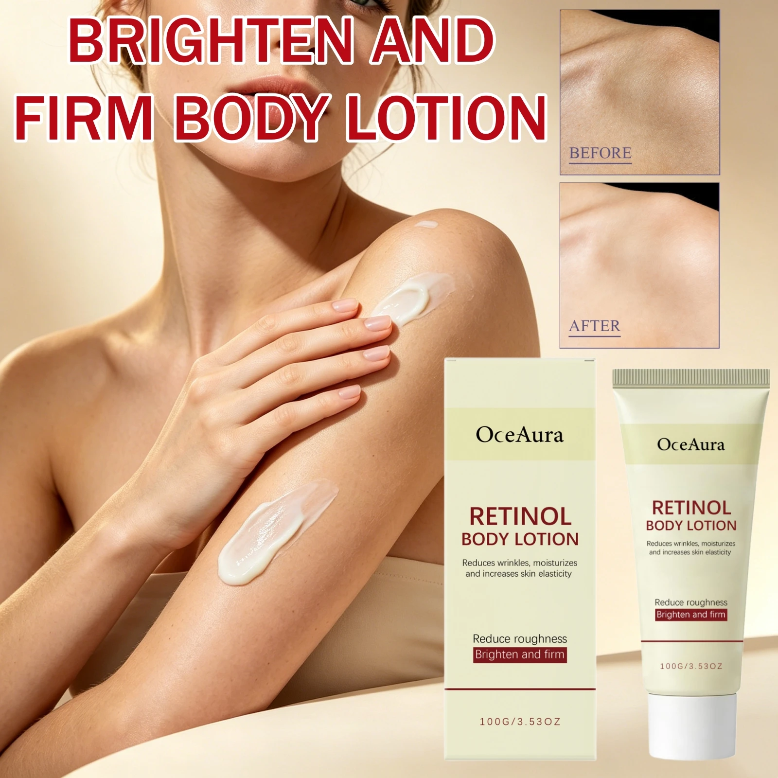 Retinol Nourish Body Moisturizer Cream Repair Dry Flaky Skin Reduce Wrinkles Boost Elasticity Brighten Dull Firming Body Lotion