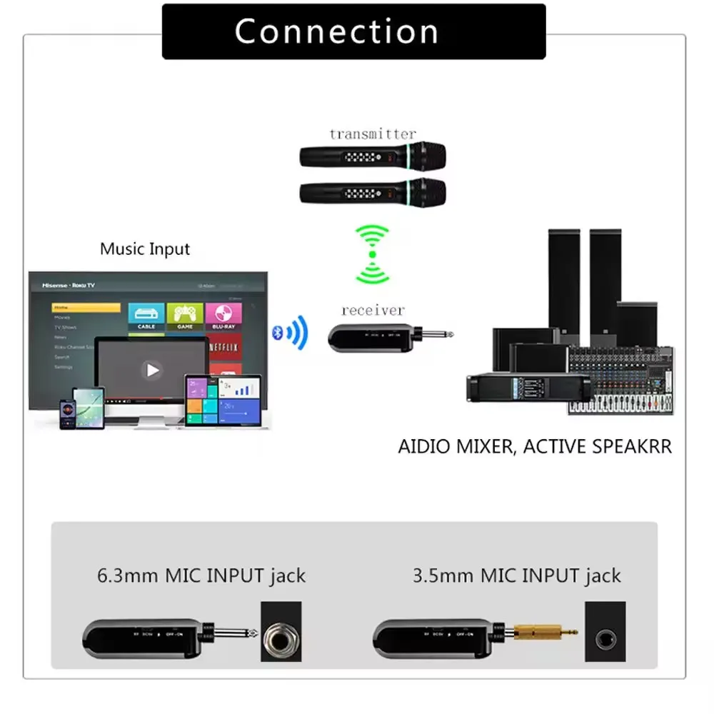 Cordless Recharging Studio Mikrofon UHF Wireless Microphone Karaoke ECHO Microfone Sem Fio Portable Wireless Microphone