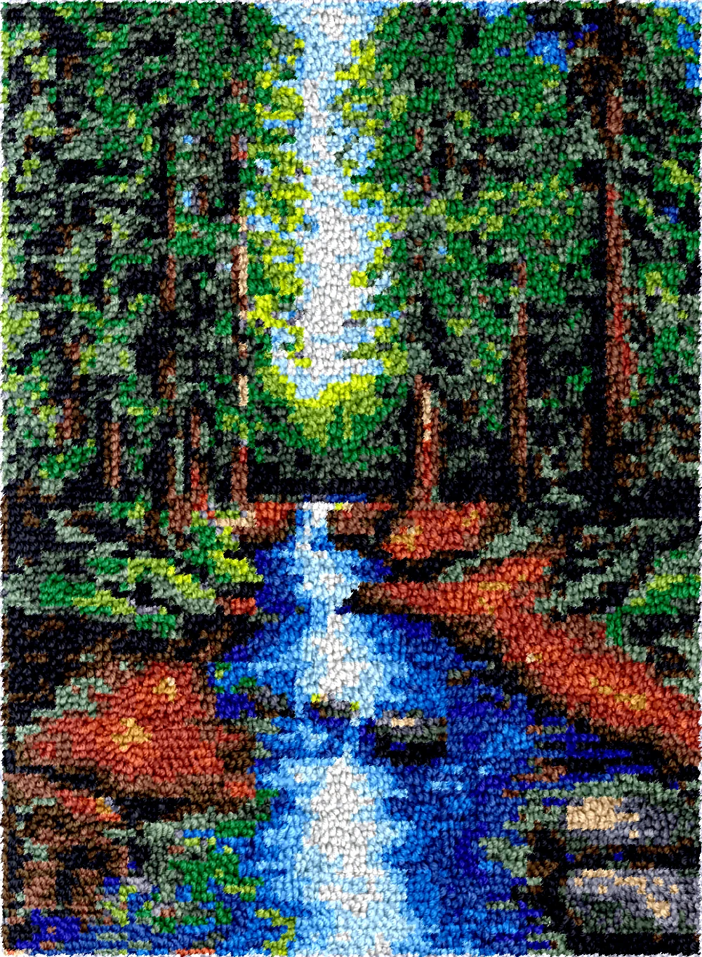 

latch hook kit rug canvas printing handwerken knooppakket diy carpet embroidery handmade 55-75CM green forest