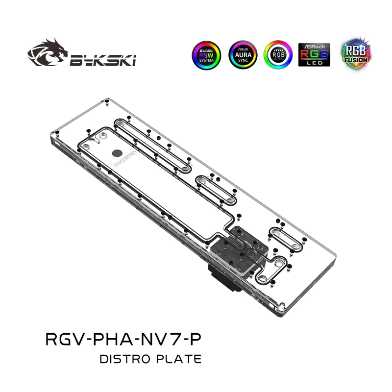Bykski placas de via navegável personalizadas para phanteks nv7, capa para cpu intel, bloco de água e gpu único, caixa de construção, placa de discro
