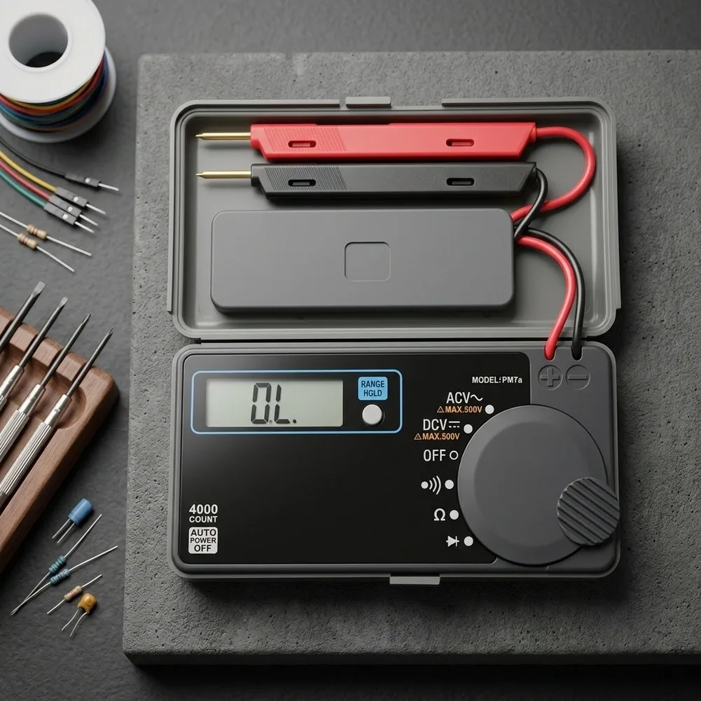 PM7a Portable Digital Multimeter Card Style 4000 Counts Auto Range Voltage Resistance Diode Tester Pocket Size Tool For Electric