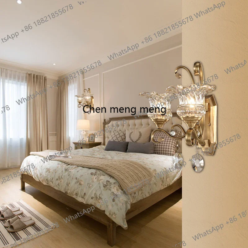 

American all-copper wall lamp European bedroom aisle entrance living room balcony corridor outdoor TV wall lamp