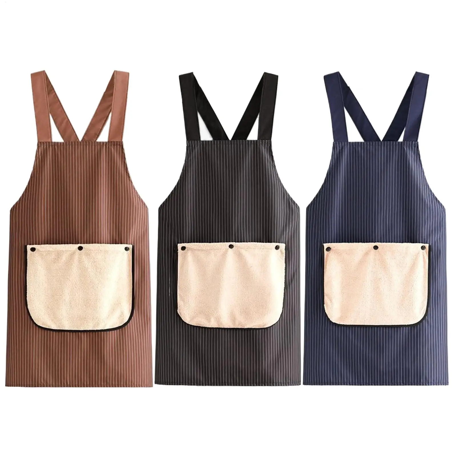 Küchenschürze mit zwei abnehmbaren Handtüchern, schürzenfreie Schürze zum Backen für Männer und Frauen, geeignet für Metzger, Reinigung, Gartenarbeit, Grillen, Malen