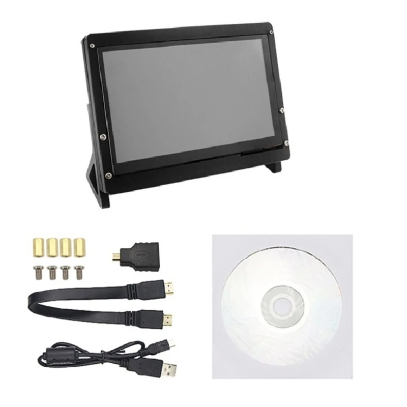 7Inch LCD Display Screen With 5Point Touching, 1024x600 IPS Screen 4B/3B+ And Other Small Computers