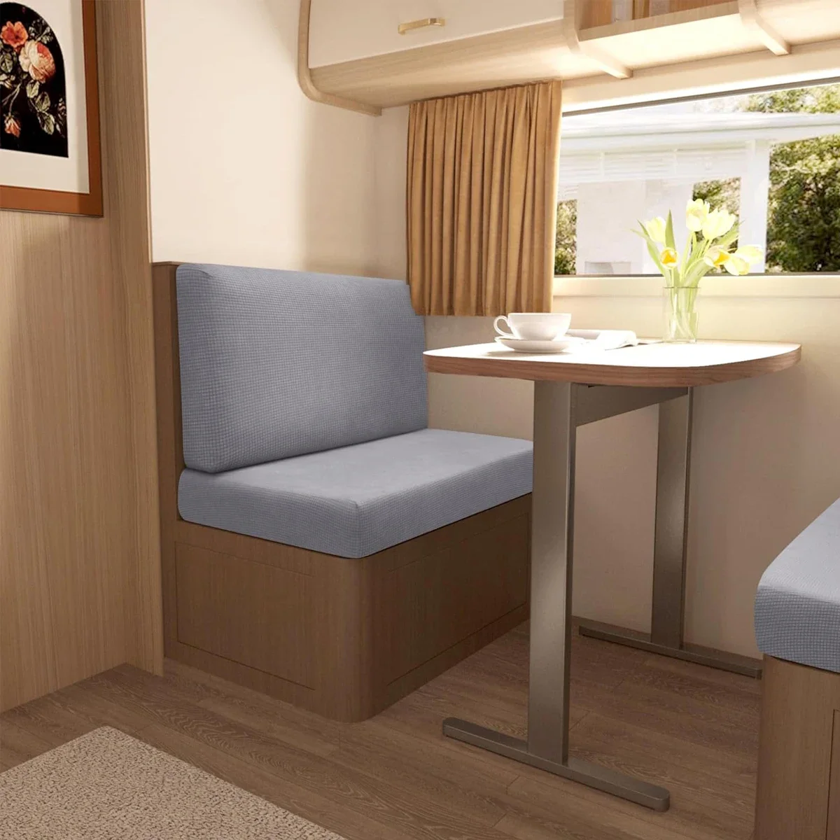 ARMFAVER 2pc/set RV Dinette Cushions Cover RV Booth Seat Cover Loveseat Sofa Slipcover for RV Camper Car Bench Bench Seats