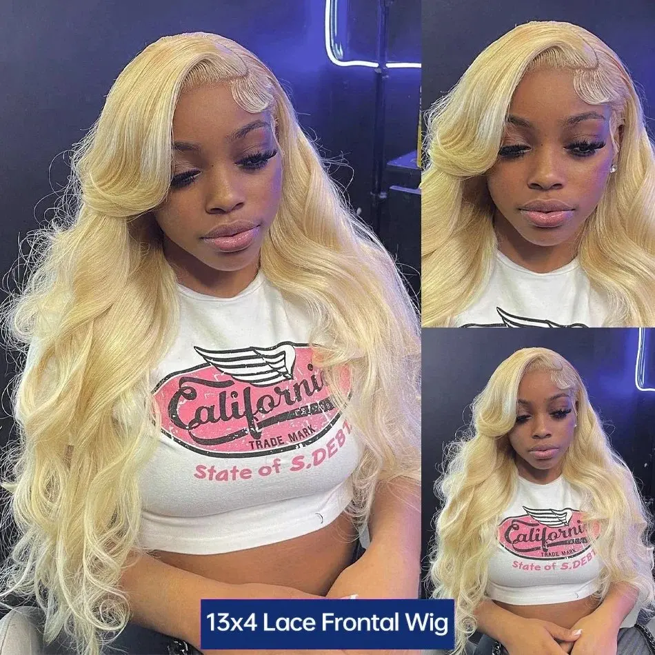 Rosabeauty 613 HD Transparent 13x6 Blonde Lace Front Human Hair Wigs 250% Density Body Wave13X4 Frontal Wig Preplucked For Women