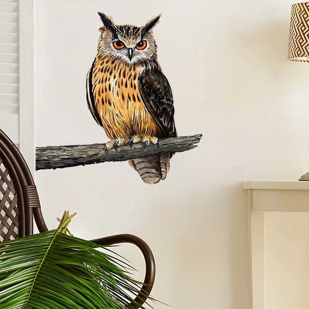 Watercolor Owl Branch Wall Stickers Bedroom Playroom Bird Jungle Tree Animal Wall Decals Living Room Home Decor