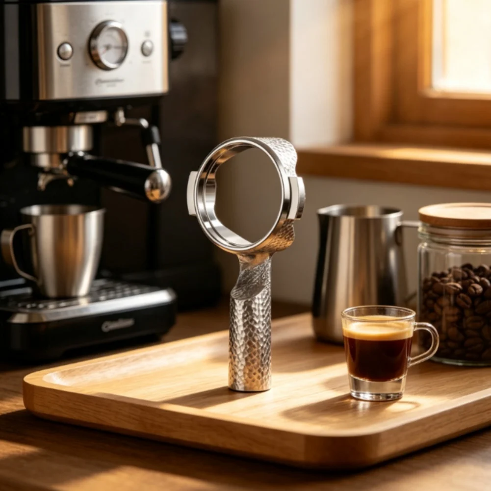 51mm Hammered For Espresso Handle Compatible with For Machines 304 Stainless Steel Robust Design for Everyday Brewing