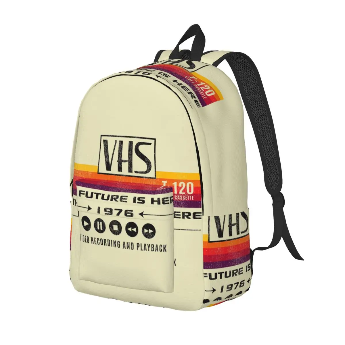 VHS The Future Is Here  Worn Out Lts Backpack Daypack Large Capacity Kids BookBag School Bag Shoulder Bags for Men Women