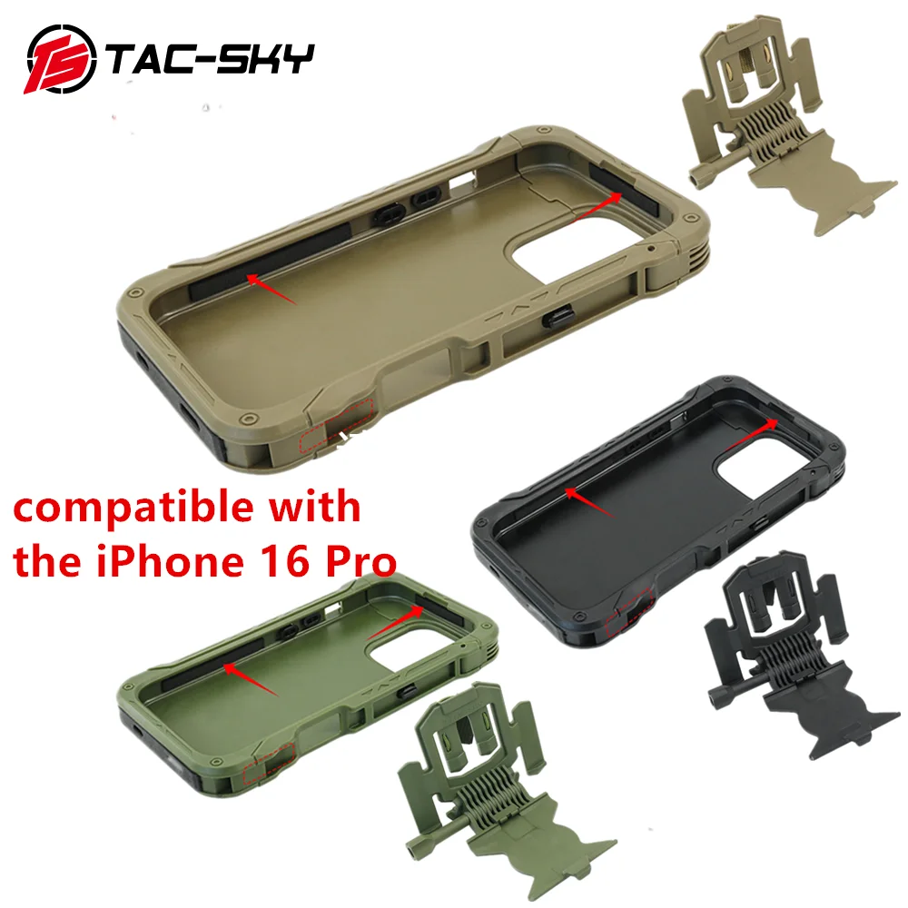 

TS TAC-SKY tactical phone mount and phone case for MOLLE tactical vests are compatible only with the iPhone 16 Pro