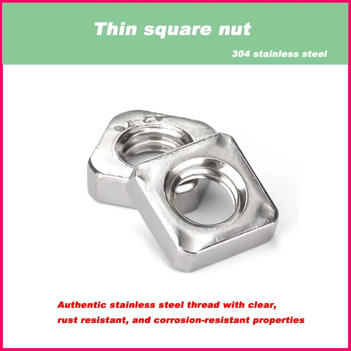 

304 Stainless Steel Square Nut/Din562 Locking Thin Nut M3M4M5M6M8