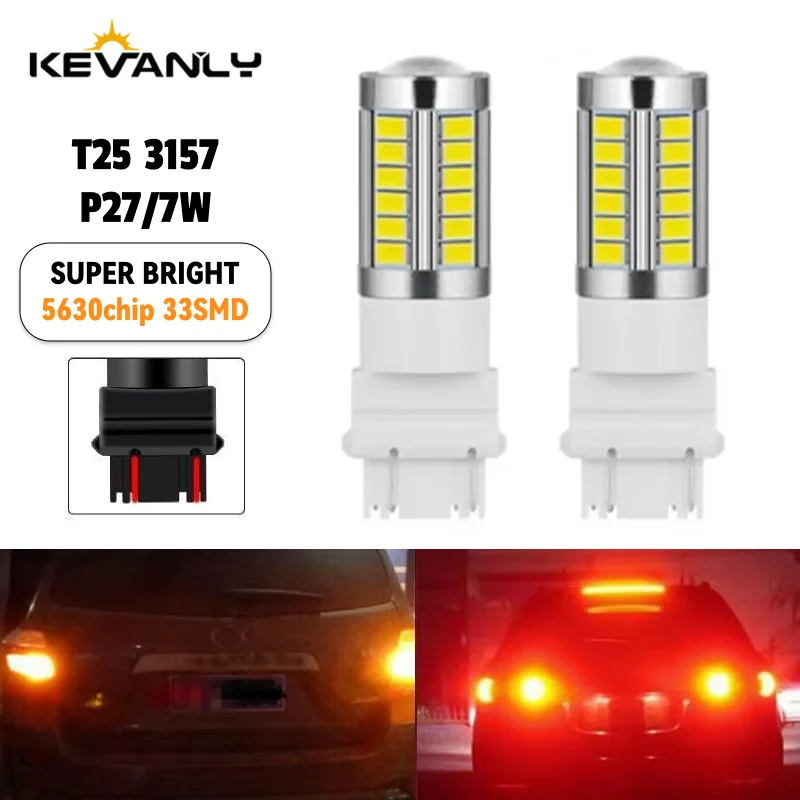 

2/4pcs T25 3157 P27/7W S25 LED Brake Lamp Car brakelight tailight stop light Parking lights LED Turn Signal red white yellow