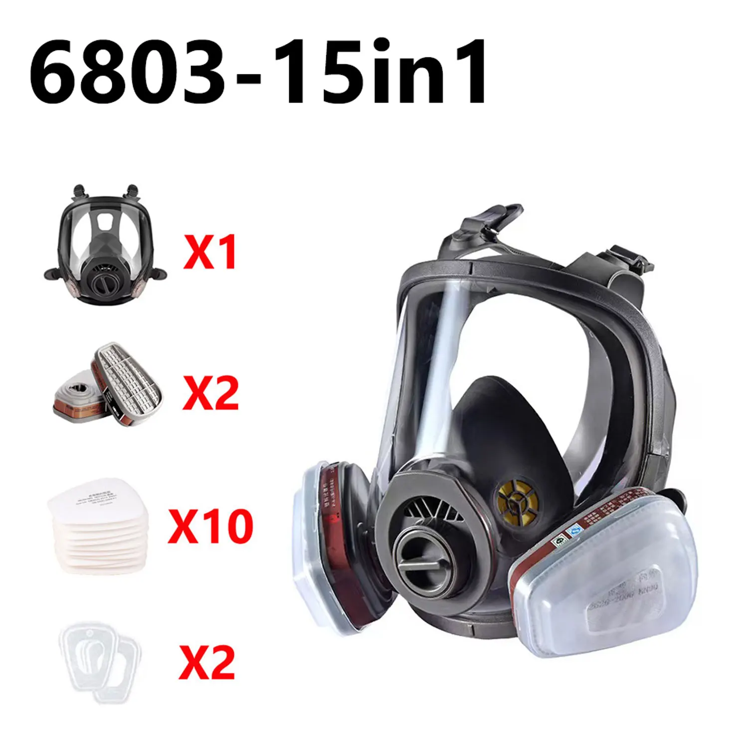 

6803 type three-interface multi-functional anti-toxic mask for industrial spray with replaceable filter element