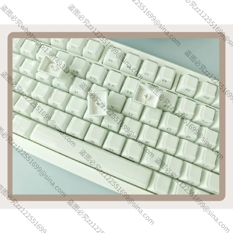 

Подходит для нового белого кристалла, желеобразный колпачок с боковой гравировкой, 136-клавишный маленький полный ключ, PBT, двухцветный литой под давлением, ледяной кристалл