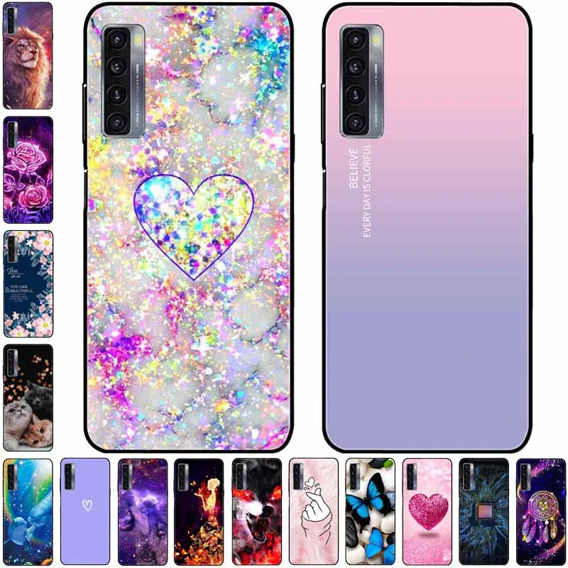 부드러운 TPU 블랙 실리콘 보호대 케이스, TCL 20L 플러스 케이스, 보호대 20 s, 20 s, T775H, T774H 용 커버 