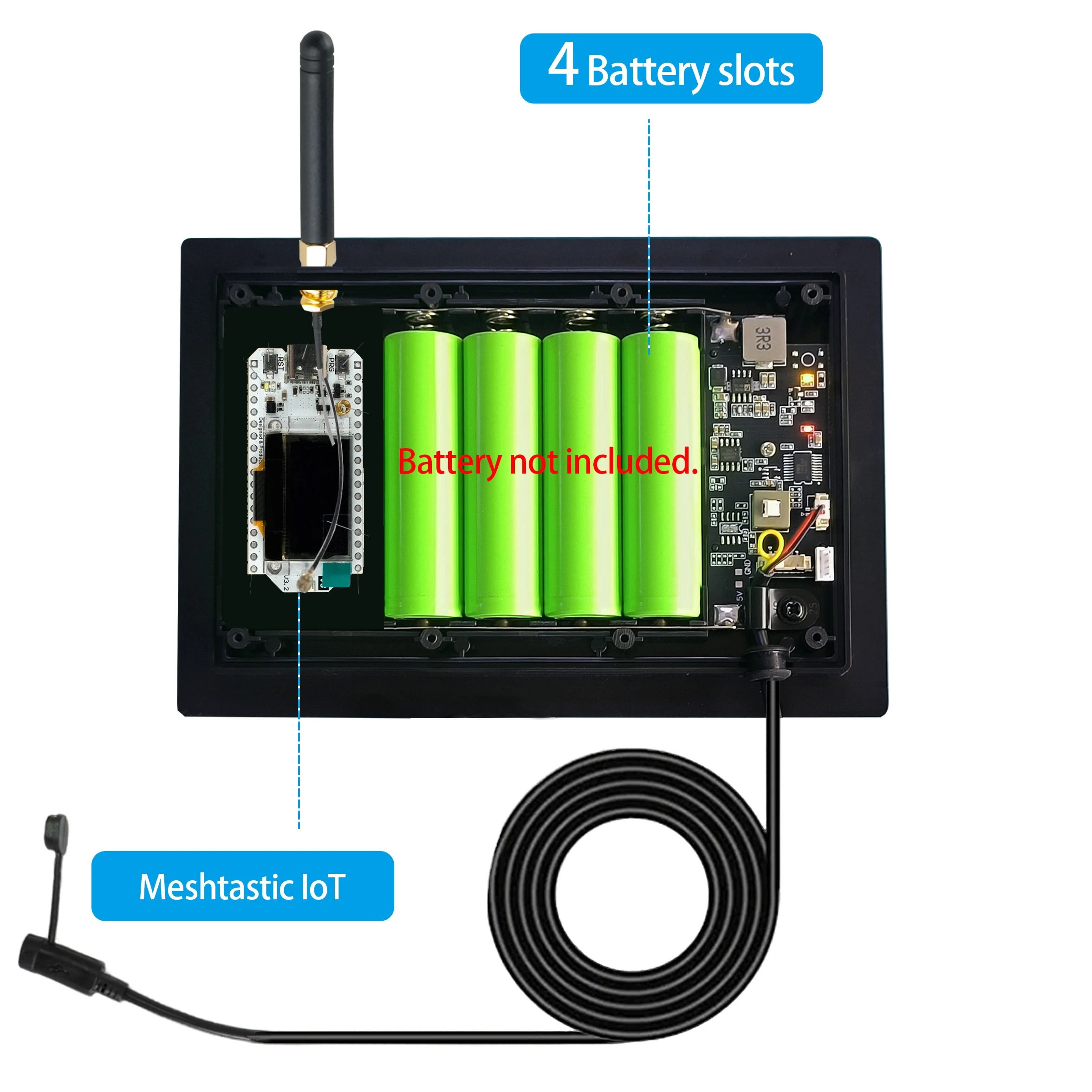 4W 태양광 LoRa 노드 배터리 설치 Heltec LoRa32 V3 868 915Mhz 실외 IP66 방수 LoRaWAN Meshtastic 앱 리피터 네트워크