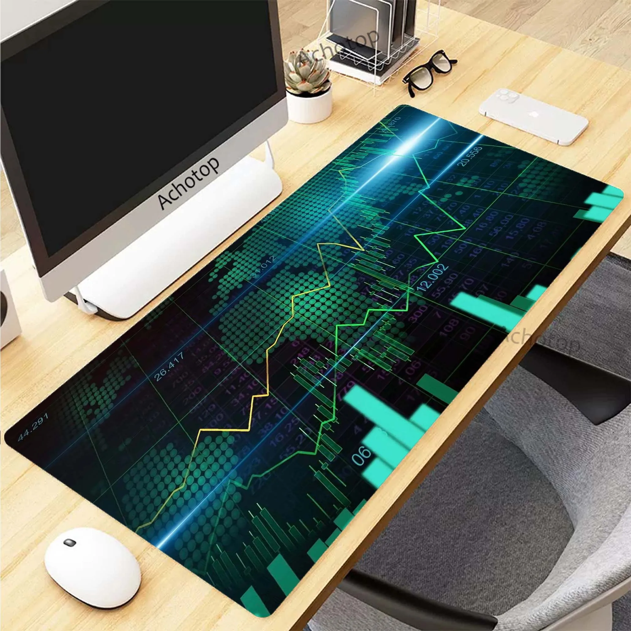 

Stock market chart pattern Mousepad New Arrivals Large Gamer Mouse Pad Game Locking Edge Mouse Mat Gaming Keyboards Pads XXL