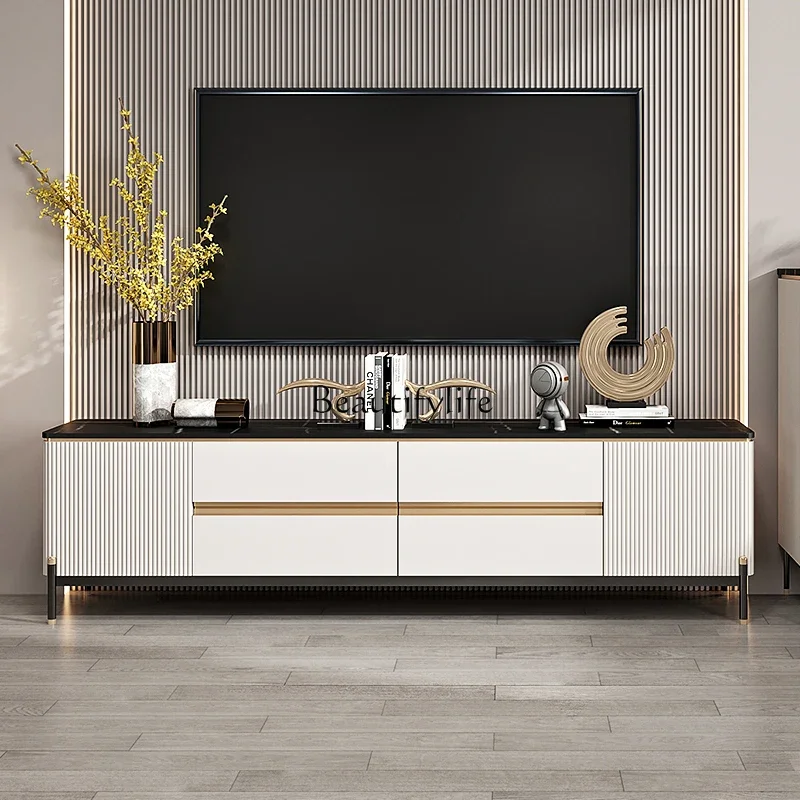 

08Light luxury TV cabinet Modern simple small apartment living room floor cabinet