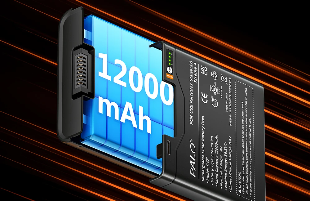 12000mAh Lautsprecher-Akku für JBL Xtreme 4, Akku für JBL PartyBox Stage 320, Hochleistungsakku mit TYPE-C-Ladefunktion – Detail 11