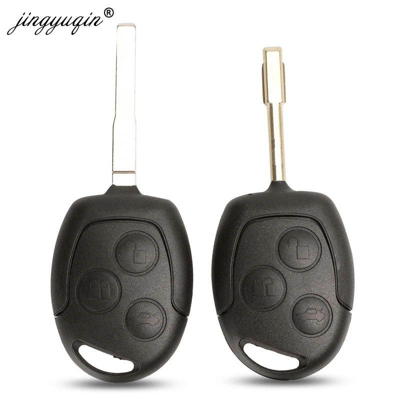 Jingyuqin coque de clé de voiture à distance à 3 boutons pour Ford Mondeo Focus 2 3 Festiva Fiesta Transit boîtier de clé à distance avec lame FO21