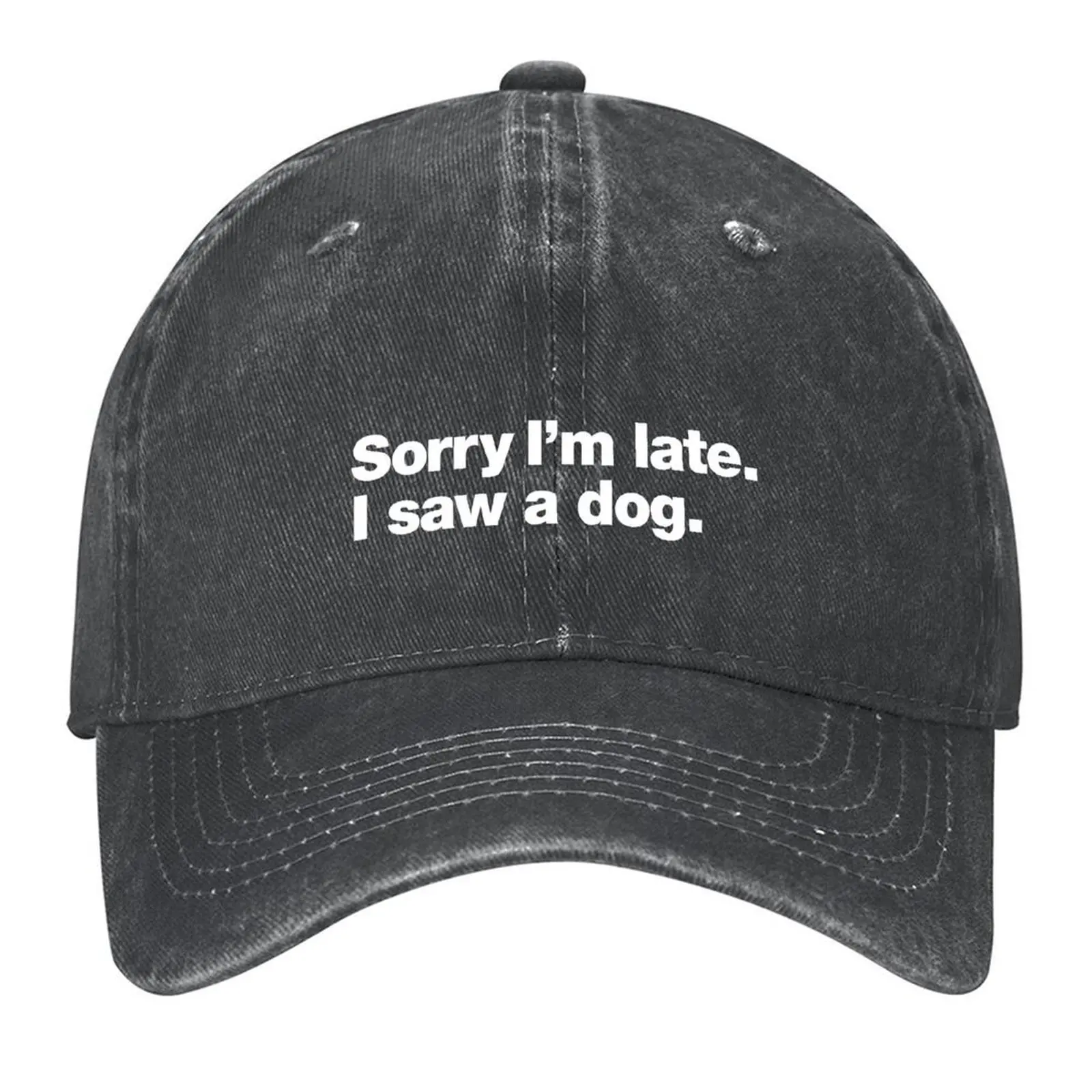 

Sorry I'm late. I saw a dog. Baseball Cap summer hat Fashion Beach derby hat Dropshipping Women's 2025 Men's