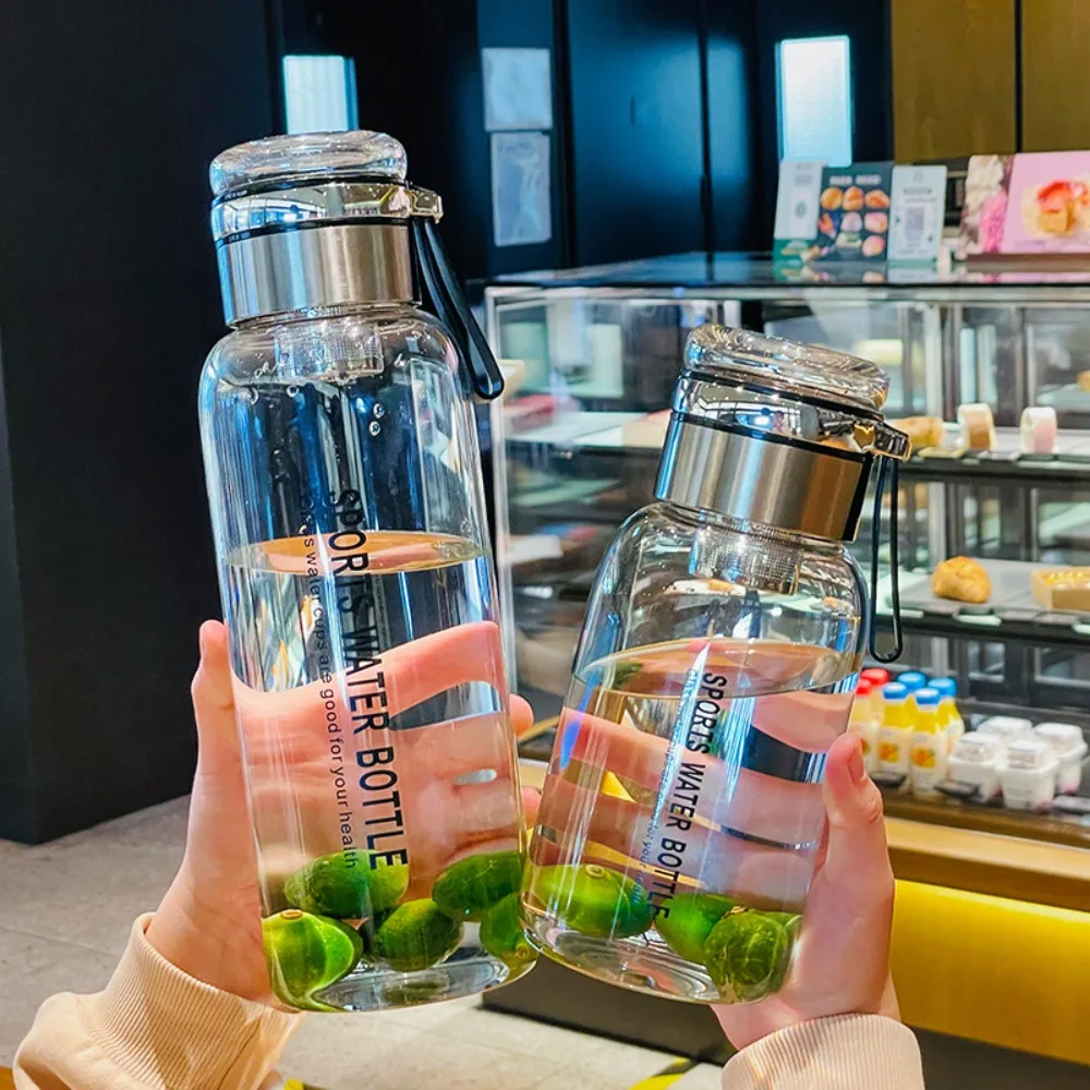 750 ml/1000 ml Glasbecher mit großem Fassungsvermögen, transparent, auslaufsicher, Milchsaftbecher mit Deckel und Griff, Outdoor-Sport-Wasserbecher