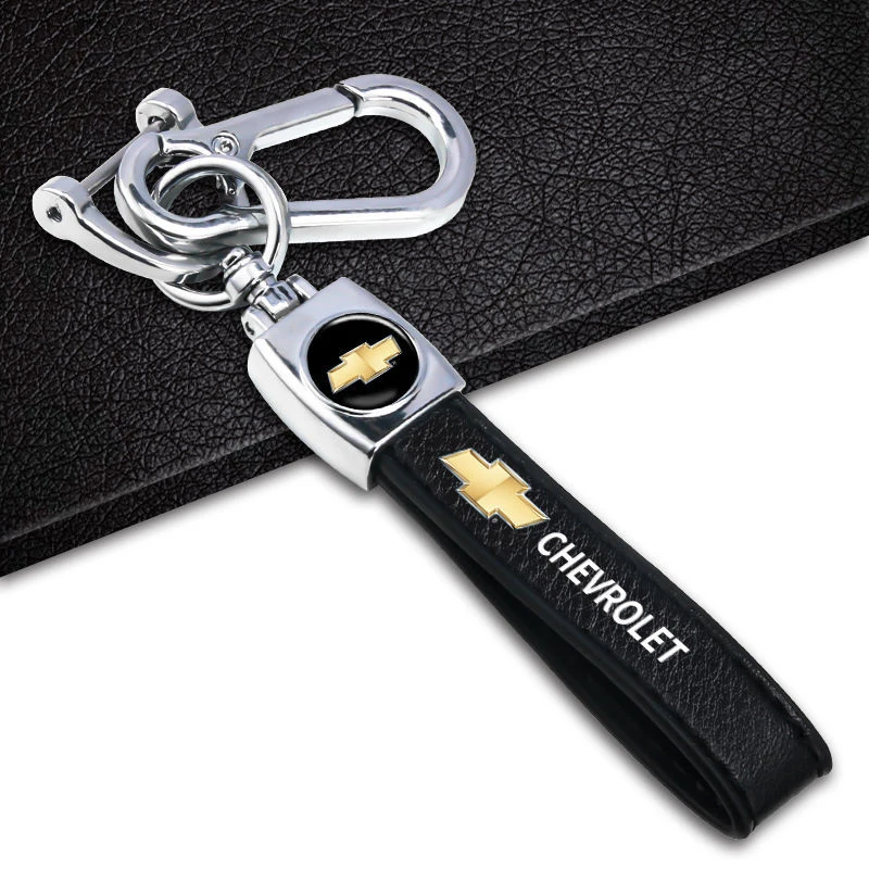 Leather Car Key Chains Pendant Keyring Holder For Chevrolet Cruze Malibu Tahoe Equinox Impala Sonic Traverse Lacetti Captiva