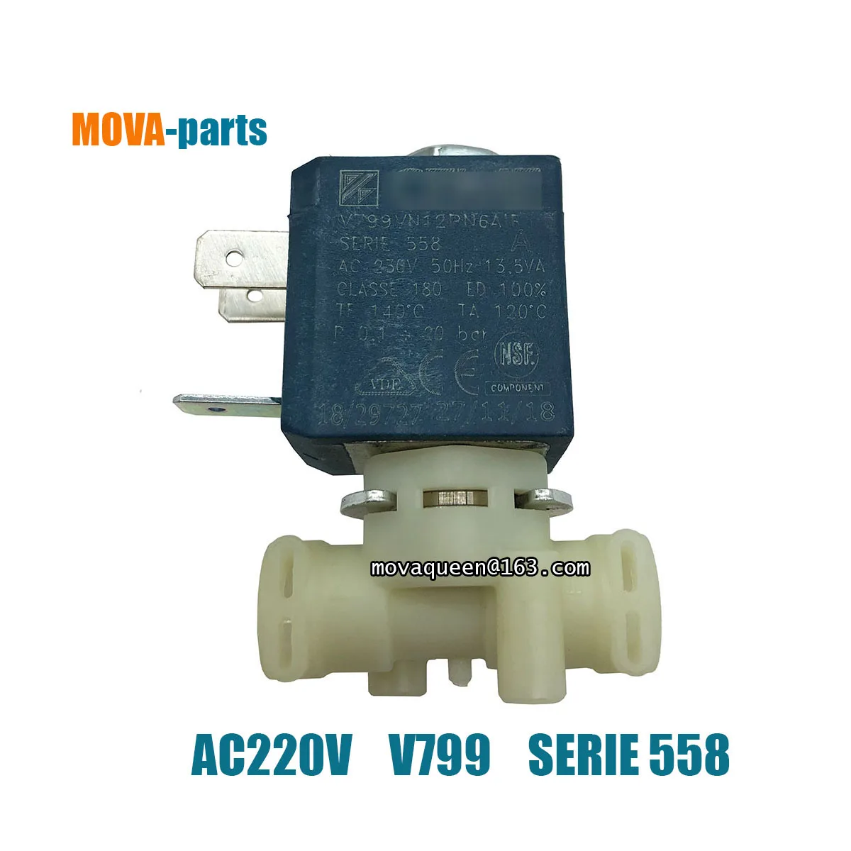 Espresso Machine Steam Cleaner Spare Parts Normally Closed AC220V SERIE 558 0.1-20bar V799VN12PN6AIF V799 Solenoid Valve