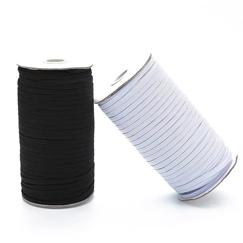 100yards/roll White black Nylon Elastic rubber band Garment Trousers DIY Handmade Sew Materials