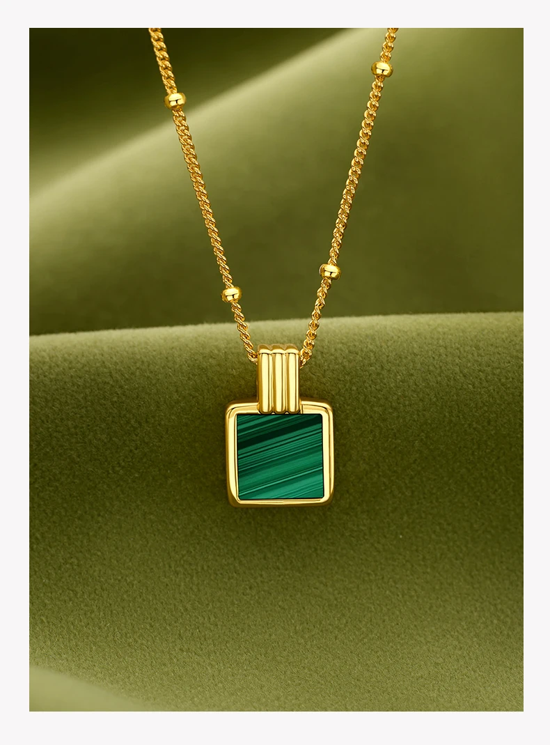 Malachite necklace women's new model