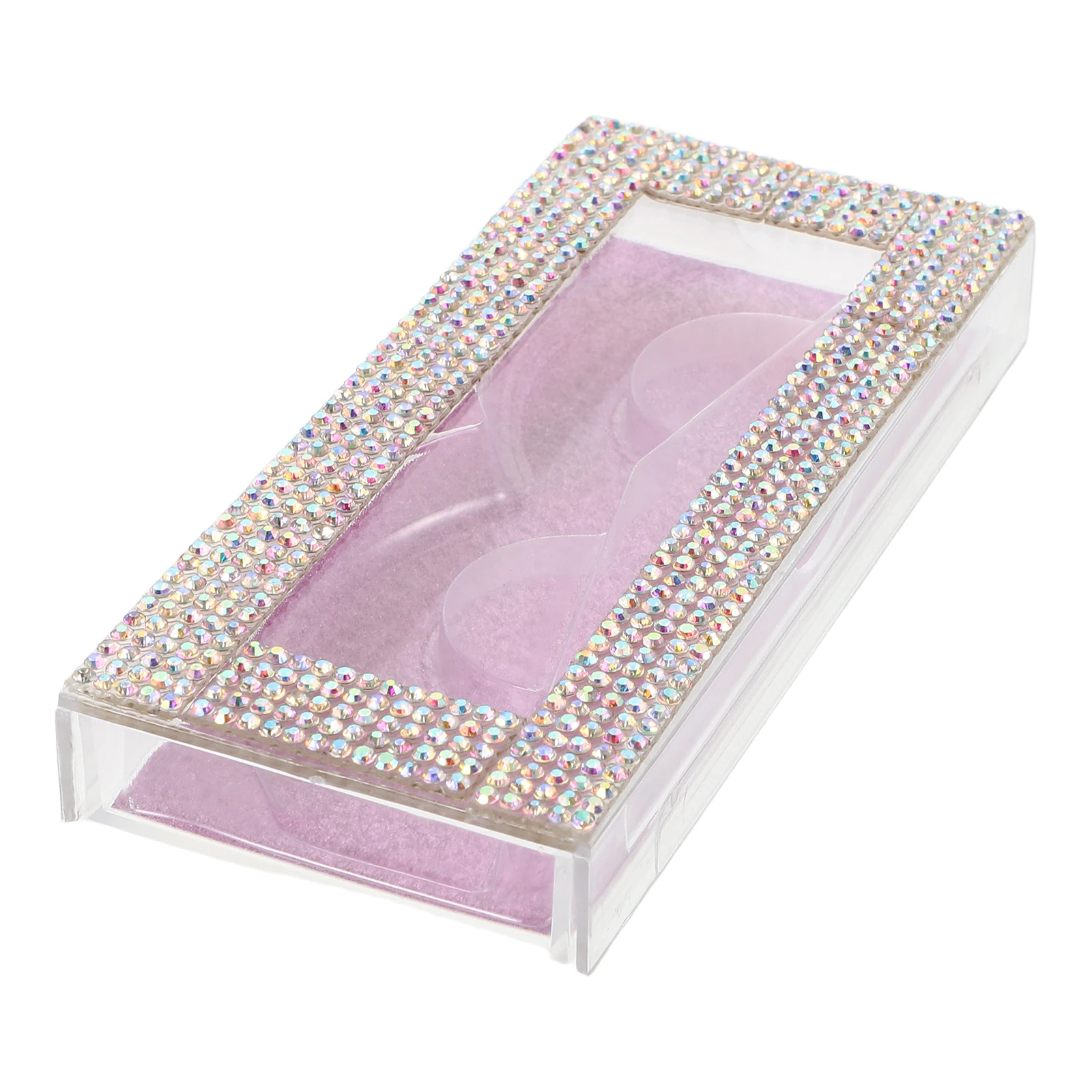 

Rhinestone False Eyelash Box Storage Case Organizer Holder Container Travel Jewelry Extension Supplies Glue Fake Lash