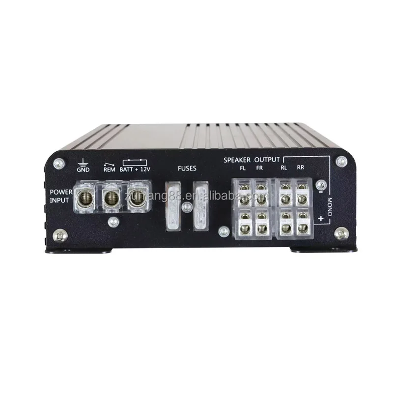 Heavy Aluminium Factory Heatsink Monoblock Car Audio power Amplifier Class D RMS 300W*4@4Ω  Strong Bass Subwoofer Amplifier